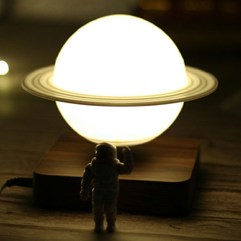 Planet Night Lamp: 3D Printed Digital Design, Creative Plastic, 1-Light, White Table Light for Kids Bedroom