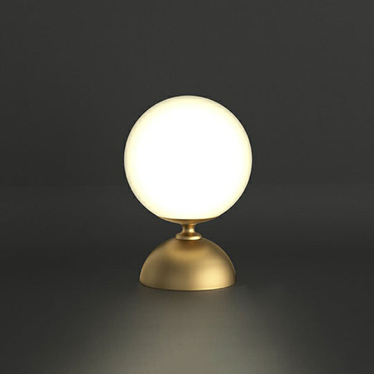 Small Sphere Night Light Glass Table Lamp with Gold Base - Simple and Elegant