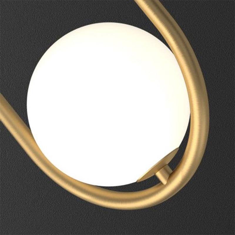 Gold Finish Nightstand Lamp with Cream Glass Shade - Elegant 2-Bulb Bedroom Table Light