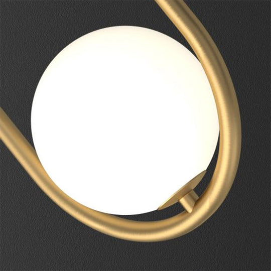 Gold Finish Nightstand Lamp with Cream Glass Shade - Elegant 2-Bulb Bedroom Table Light