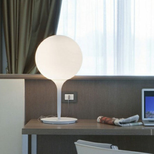 Nordic Frosted Glass Balloon Night Lamp - Single Study Table Light in White