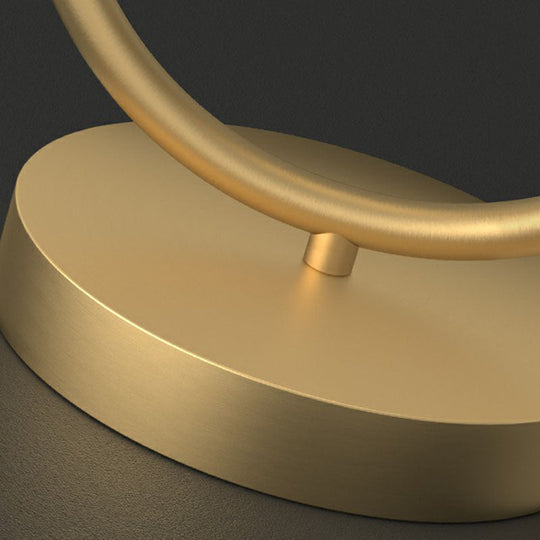 Minimalist Oval Table Lamp with Milk Glass Shade - Gold Finish