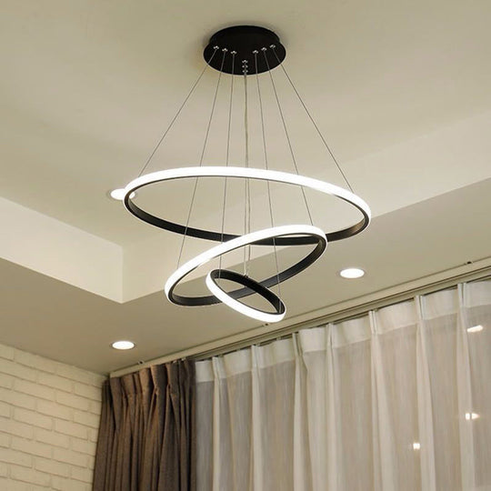 Sleek LED Ceiling Suspension Lamp: Minimalist Acrylic Chandelier for Dining Room