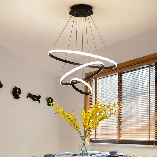 Sleek LED Ceiling Suspension Lamp: Minimalist Acrylic Chandelier for Dining Room