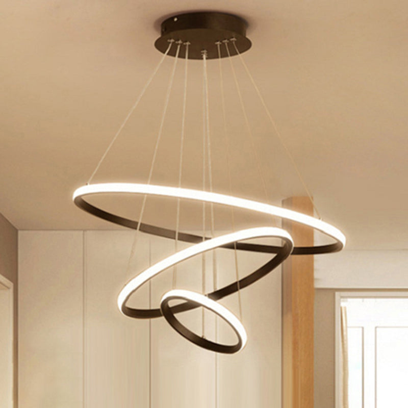 Sleek LED Ceiling Suspension Lamp: Minimalist Acrylic Chandelier for Dining Room