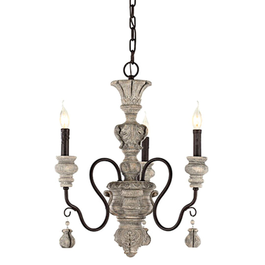 Traditional Grey Resin Chandelier – Candelabra Ceiling Lighting for Your Living Room
