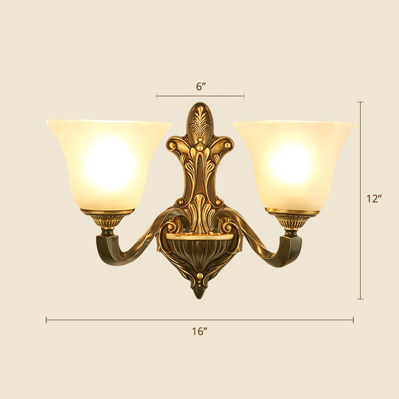Frost Glass White Sconce Light Fixture - Traditional Wall Lighting