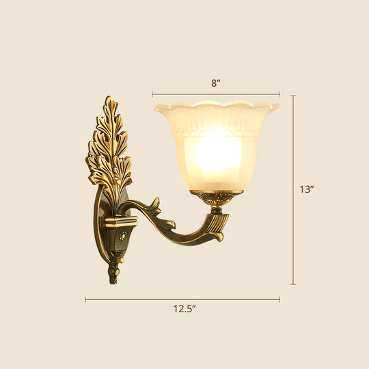 Frost Glass White Sconce Light Fixture - Traditional Wall Lighting