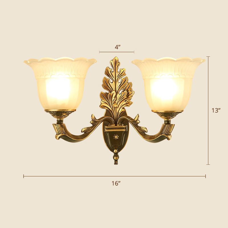 Frost Glass White Sconce Light Fixture - Traditional Wall Lighting