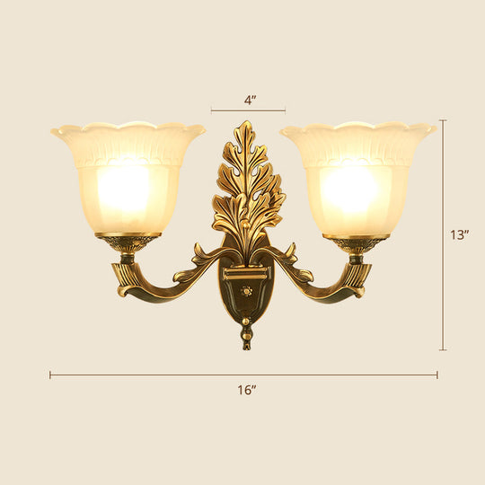Frost Glass White Sconce Light Fixture - Traditional Wall Lighting