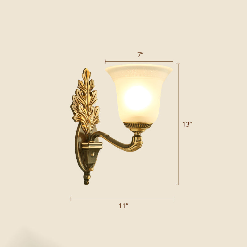 Frost Glass White Sconce Light Fixture - Traditional Wall Lighting