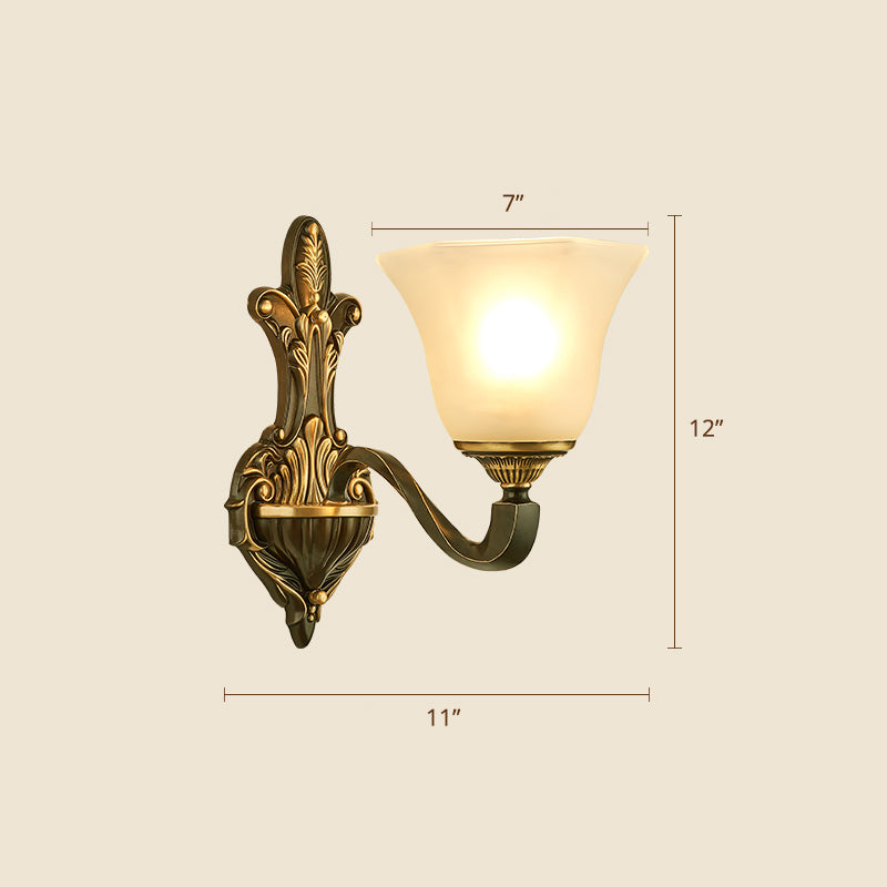Frost Glass White Sconce Light Fixture - Traditional Wall Lighting