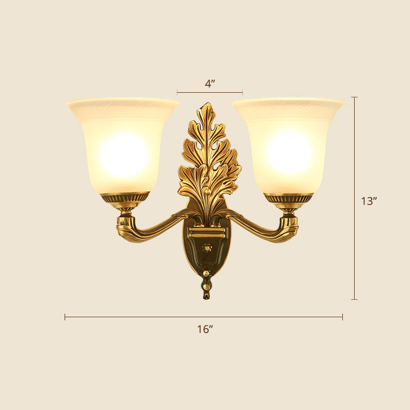 Frost Glass White Sconce Light Fixture - Traditional Wall Lighting