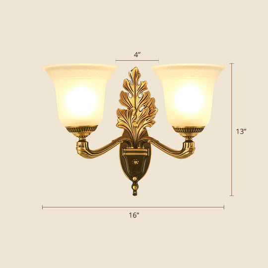 Frost Glass White Sconce Light Fixture - Traditional Wall Lighting