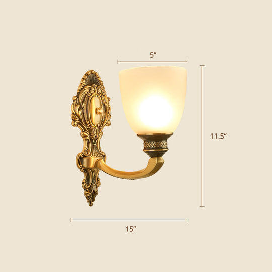 Frost Glass White Sconce Light Fixture - Traditional Wall Lighting