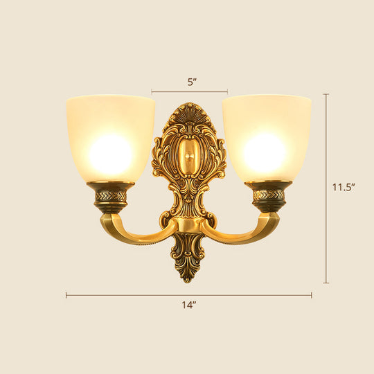 Frost Glass White Sconce Light Fixture - Traditional Wall Lighting