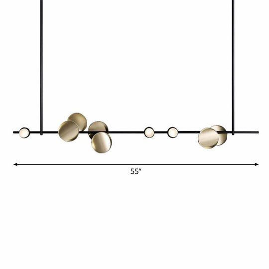 Modern Six-Light Bronze Pendant Chandelier for Creative Kitchen Lighting