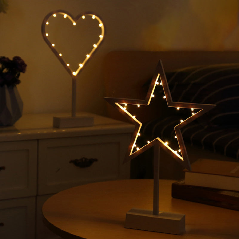 Christmas Battery Night Lamp - Creative LED Table Light for Kids Room - Simple & White Plastic Design