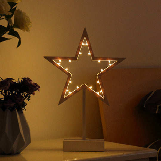 Christmas Battery Night Lamp - Creative LED Table Light for Kids Room - Simple & White Plastic Design