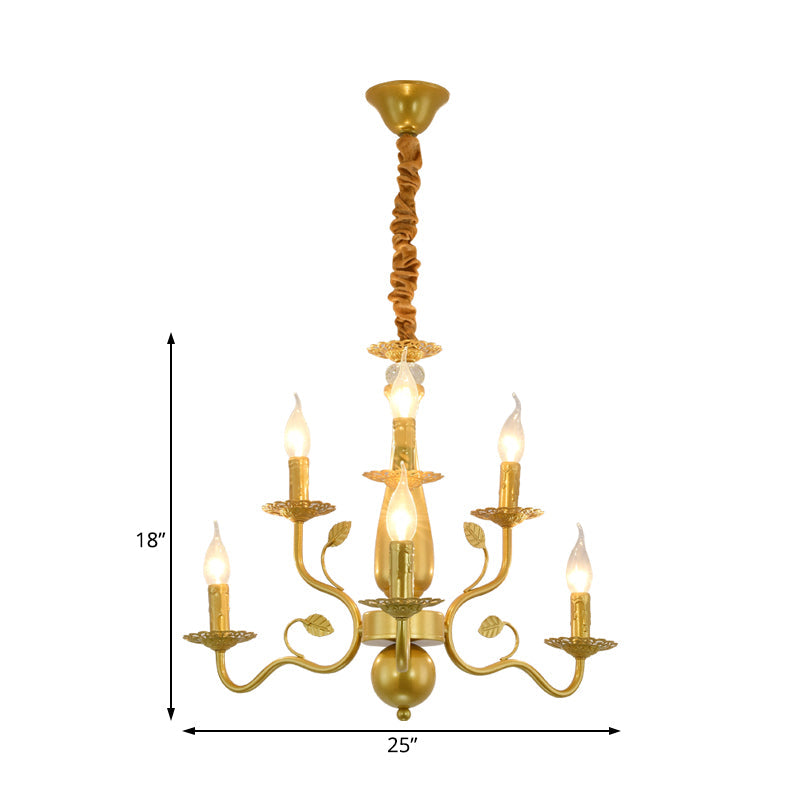 Rustic Black/Gold Metal Pendant Chandelier - 5/12/16 Lights - Elegant Dining Room Ceiling Fixture