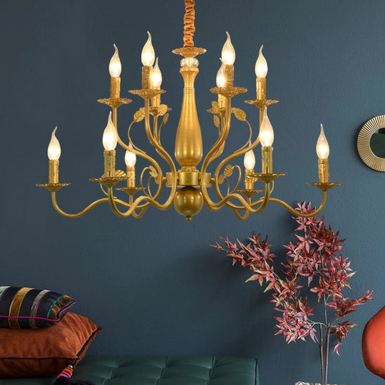 Rustic Black/Gold Metal Pendant Chandelier - 5/12/16 Lights - Elegant Dining Room Ceiling Fixture