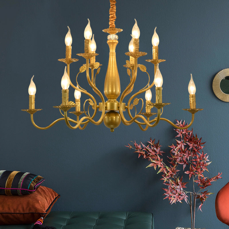 Rustic Black/Gold Metal Pendant Chandelier - 5/12/16 Lights - Elegant Dining Room Ceiling Fixture