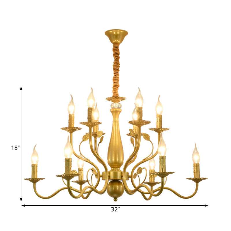 Rustic Black/Gold Metal Pendant Chandelier - 5/12/16 Lights - Elegant Dining Room Ceiling Fixture