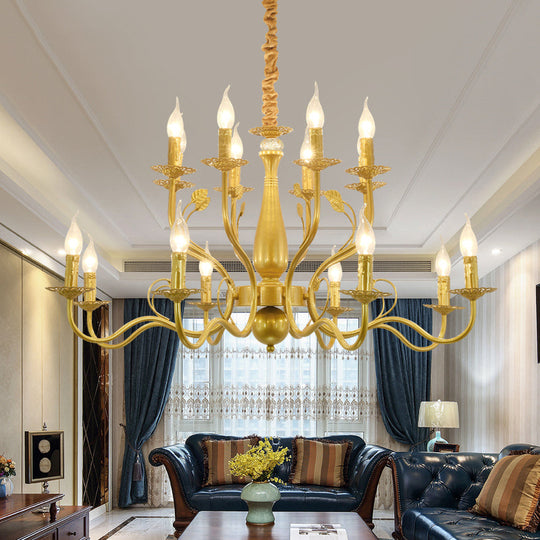 Rustic Black/Gold Metal Pendant Chandelier - 5/12/16 Lights - Elegant Dining Room Ceiling Fixture