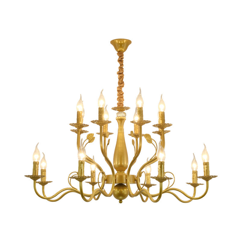 Rustic Black/Gold Metal Pendant Chandelier - 5/12/16 Lights - Elegant Dining Room Ceiling Fixture