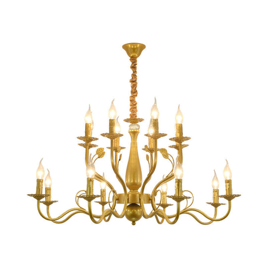 Rustic Black/Gold Metal Pendant Chandelier - 5/12/16 Lights - Elegant Dining Room Ceiling Fixture