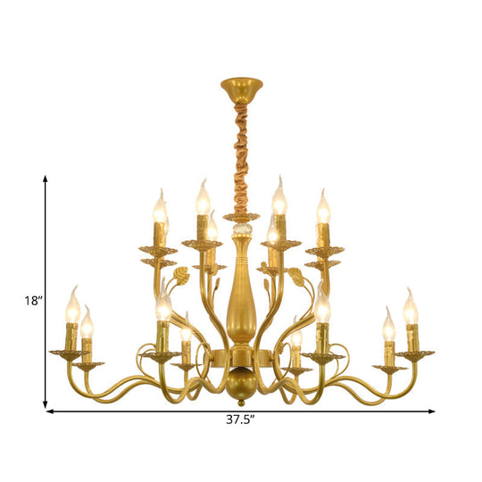 Rustic Black/Gold Metal Pendant Chandelier - 5/12/16 Lights - Elegant Dining Room Ceiling Fixture