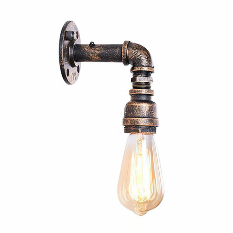 Industrial Bronze Metal Wall Sconce - Right Angle, Bedroom Wall Mount Lamp with 1 Head
