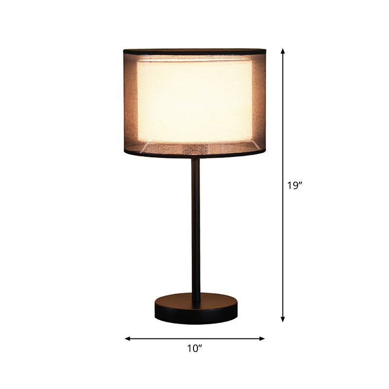 Minimalist Single-Bulb Table Lamp with Drum Shade – Stylish Fabric Lighting for Living Room Nightstand