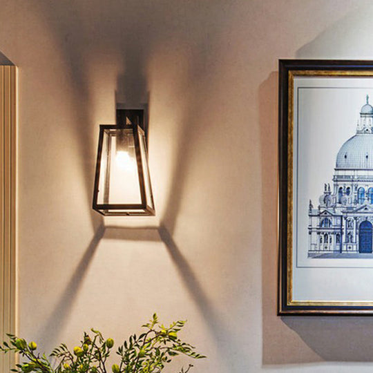 Black Shaded Glass Wall Lamp: Simplicity in Single Restaurant Lighting Fixture