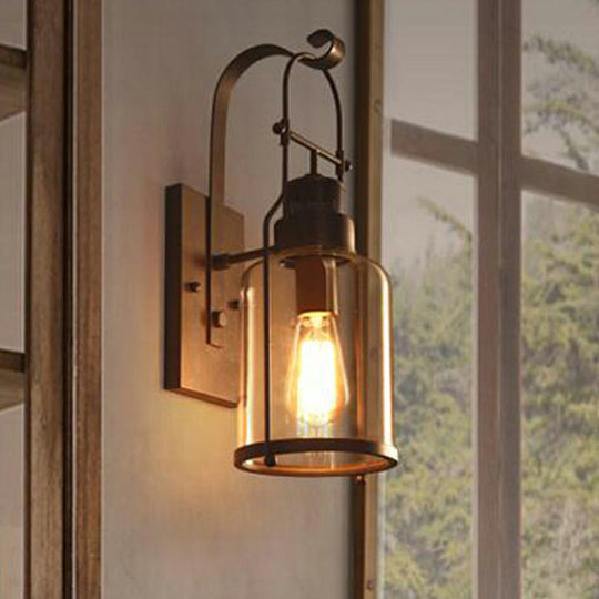 Black Shaded Glass Wall Lamp: Simplicity in Single Restaurant Lighting Fixture