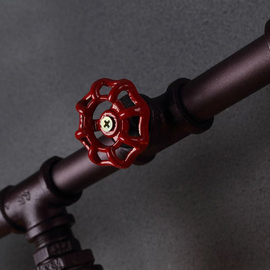 Steampunk Rustic Wall Mounted Lamp with Linear Design and Iron Finish for Restaurants