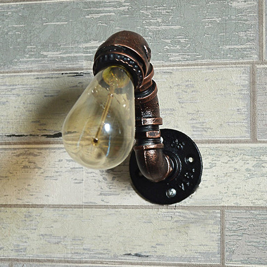 Industrial Rustic Pipe Wall Light with 1 Bulb - Garage Sconce Fixture