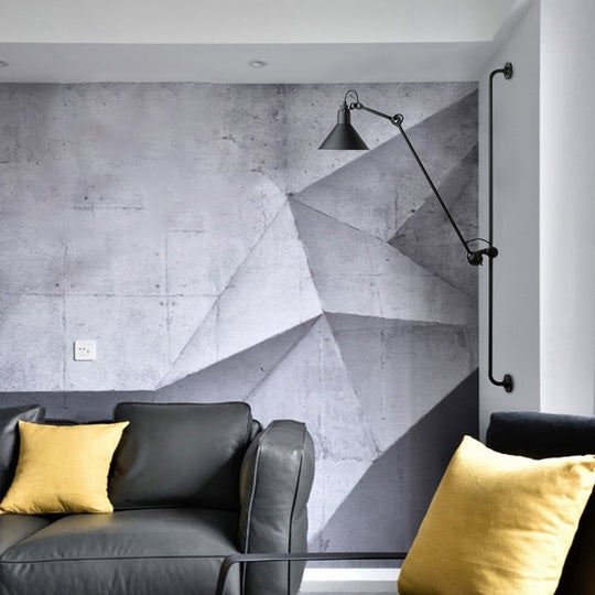 Adjustable Arm Loft Style Metal Wall Mount Reading Light with Shaded Head