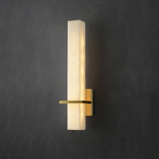 Minimalistic Marble Wall Sconce - White LED Light for Aisle, Wall Mounted