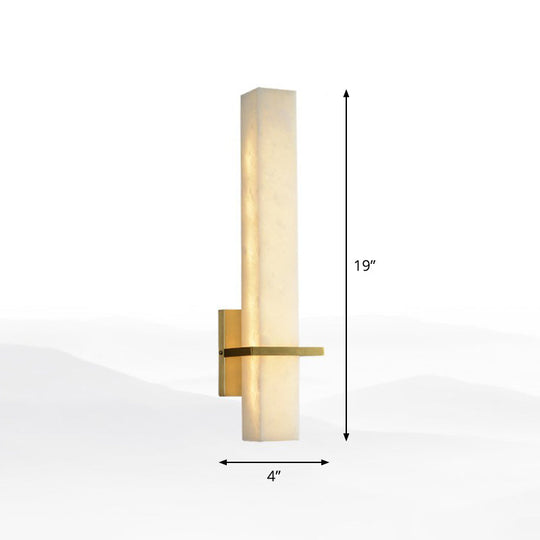 Minimalistic Marble Wall Sconce - White LED Light for Aisle, Wall Mounted