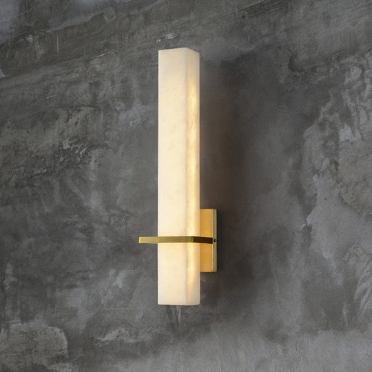 Minimalistic Marble Wall Sconce - White LED Light for Aisle, Wall Mounted