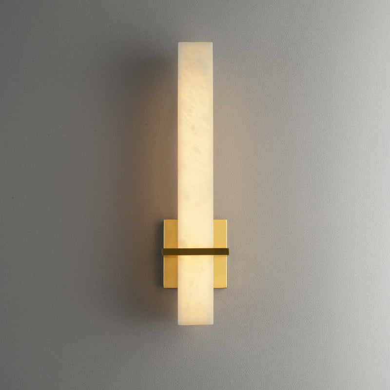 Minimalistic Marble Wall Sconce - White LED Light for Aisle, Wall Mounted