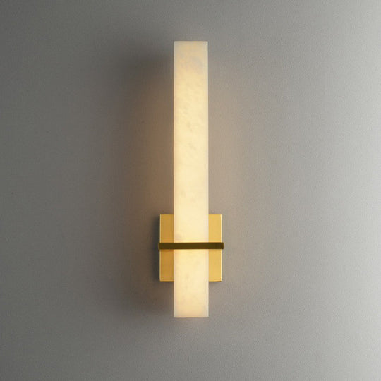 Minimalistic Marble Wall Sconce - White LED Light for Aisle, Wall Mounted