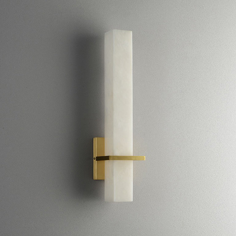 Minimalistic Marble Wall Sconce - White LED Light for Aisle, Wall Mounted