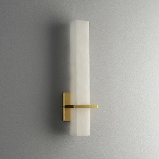 Minimalistic Marble Wall Sconce - White LED Light for Aisle, Wall Mounted