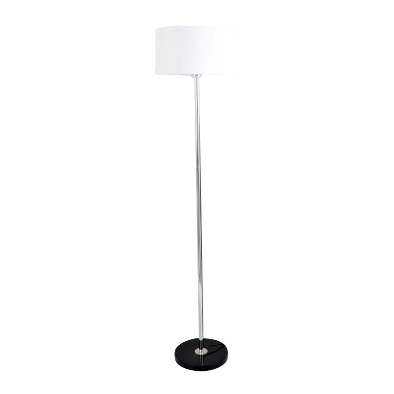 Contemporary Fabric Single-Bulb Floor Lamp with Drum Shade for Living Room Lighting