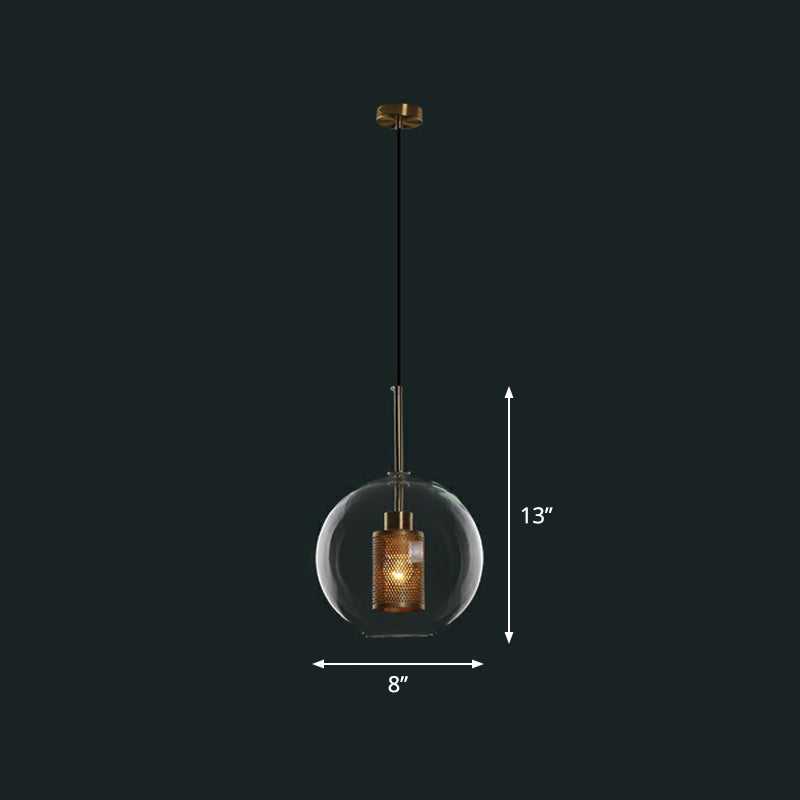 1-Light Clear Glass Shade Pendant - Simple and Stylish Hanging Light Fixture for Restaurants