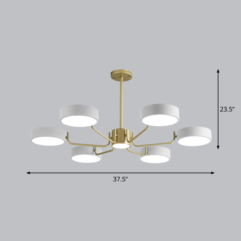 Modern Round LED Chandelier - Minimalistic Acrylic Living Room Hanging Lamp