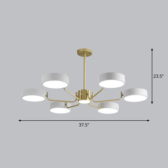 Modern Round LED Chandelier - Minimalistic Acrylic Living Room Hanging Lamp