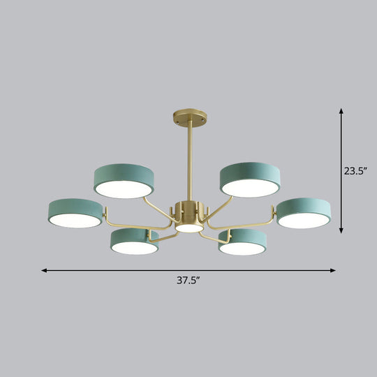 Modern Round LED Chandelier - Minimalistic Acrylic Living Room Hanging Lamp